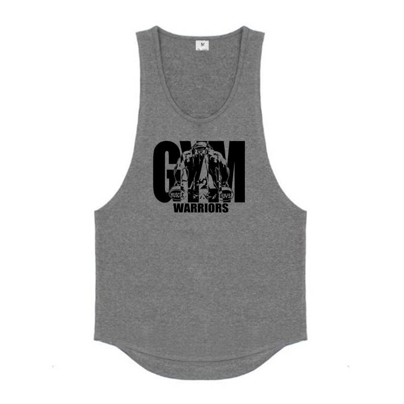 Muscleguys Solid Color Cotton Sports Breathable Vest Men's Training Sleeveless Running Slim Elastic Fitness Clothes