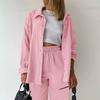 Two Piece Suit Women Summer Muslin Shirt And Trousers Clothes Two Piece Beachwear Suit Two Piece Suit Women