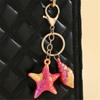 Unique Acrylic Shell Keychain Simulation Conch Starfish Pendant Key Ring Handmade Bag Accessory for Women and Girls