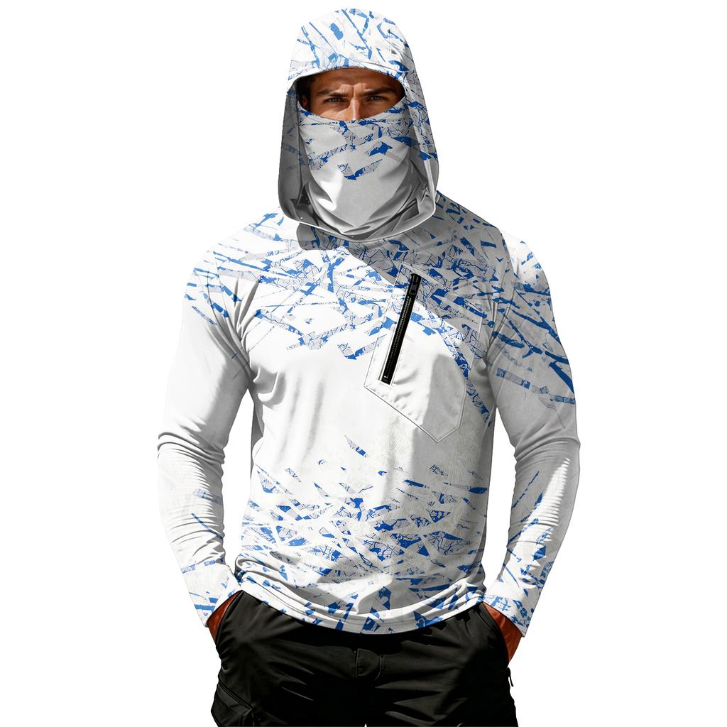 Casual herentop met capuchon en lange mouwen die bescherming biedt tegen de zon.