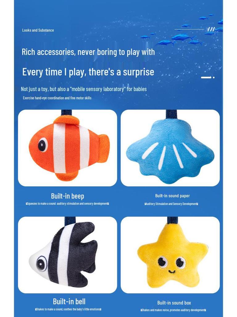 Aipinqi Baby Octopus Hanging Plush Toy - Multifunctional Educational Pendant