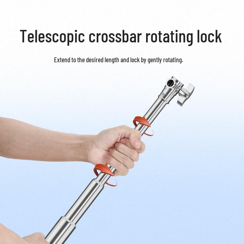 3m Stainless Steel Telescopic Background Stand with Silver Magic Legs and Thickened Crossbar for Photography