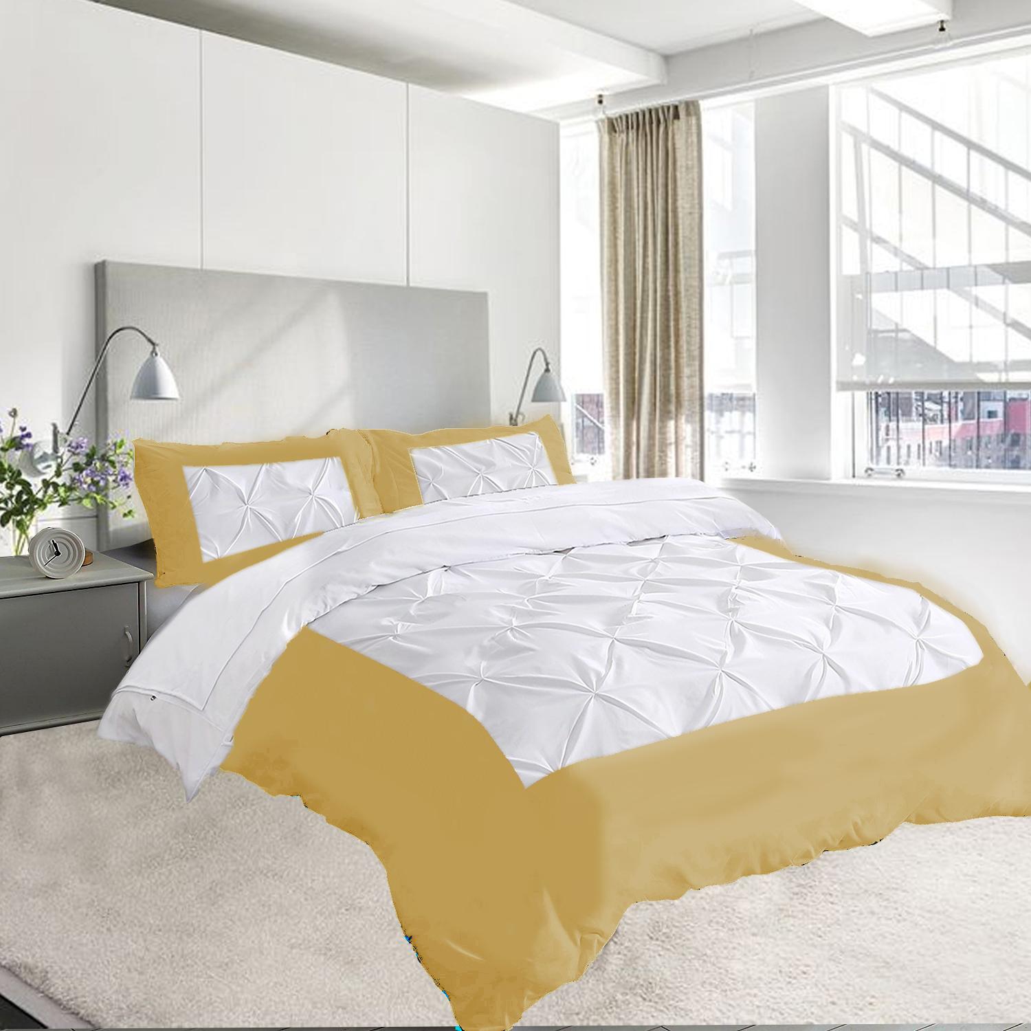 

Подвійний комплект підодіяльників Dual Tone 600TC 3PC, 100% єгипетська бавовна - подвійний дизайн, різні розміри та кольори (1 підодіяльник і 2 подушки) 140x200 CM + 50x75 CM світло-колір taupe