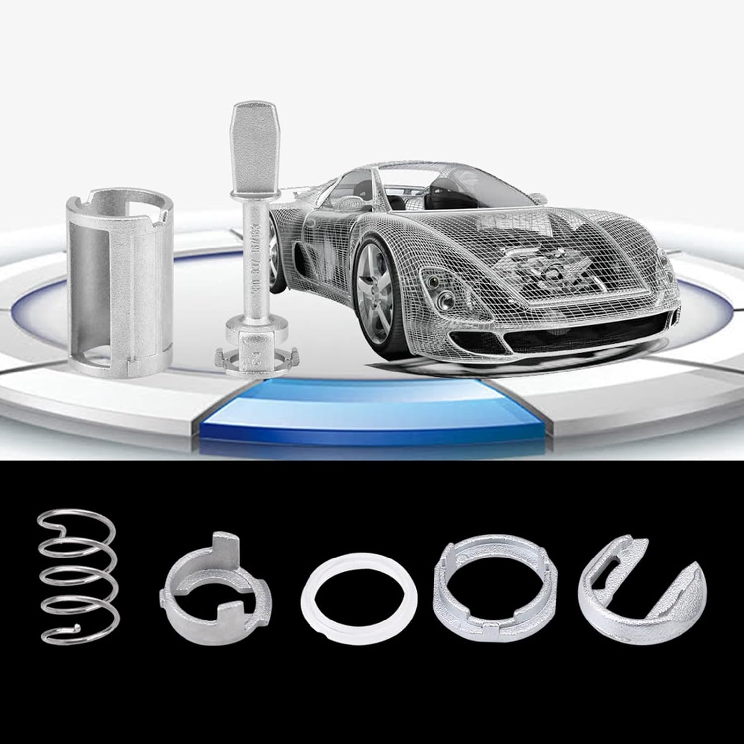 

Front Left Right Door Lock Repair Kit, Match 3B0 837 167 168 Metal Wear Resistant Door Lock Cylinder Set for Toledo Arosa,Doors and Door Accessories