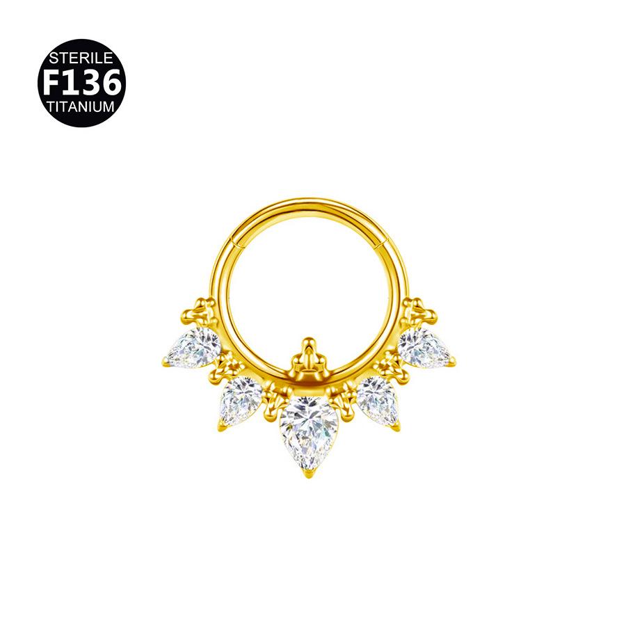Anello in Lega di Titanio G23 2024 con Frange Intagliate per Naso e Orecchio - Gioiello Piercing Raffinato