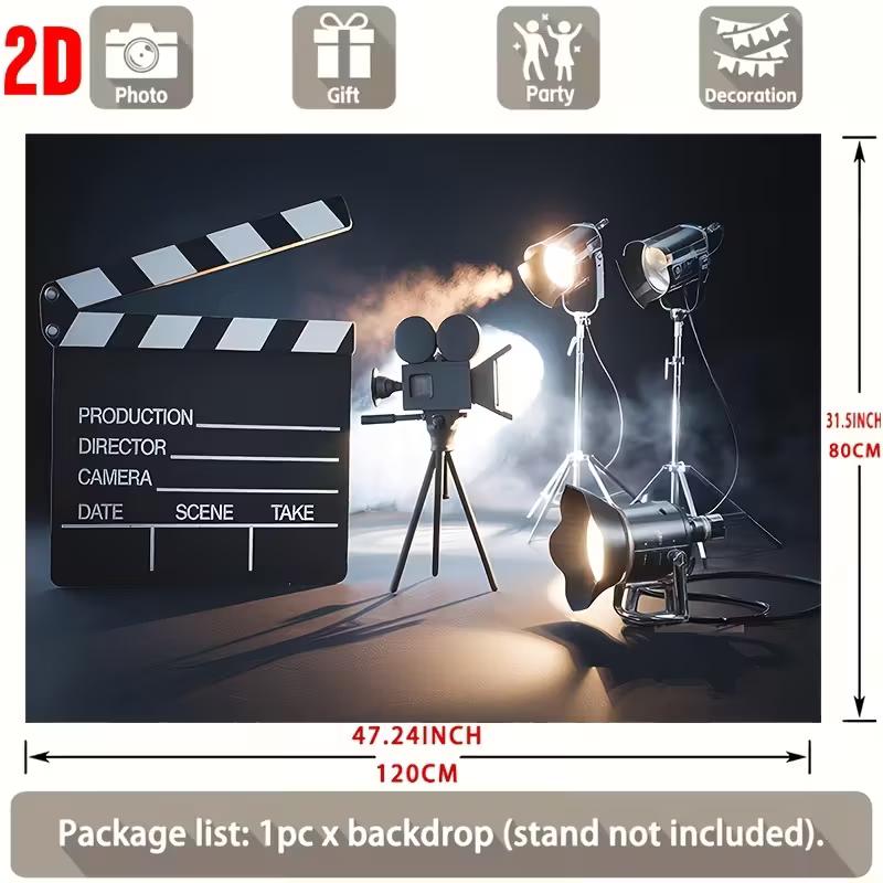Movie Lover Tapestry Vintage Film Crew Wall Art for Bedroom & Home Theater