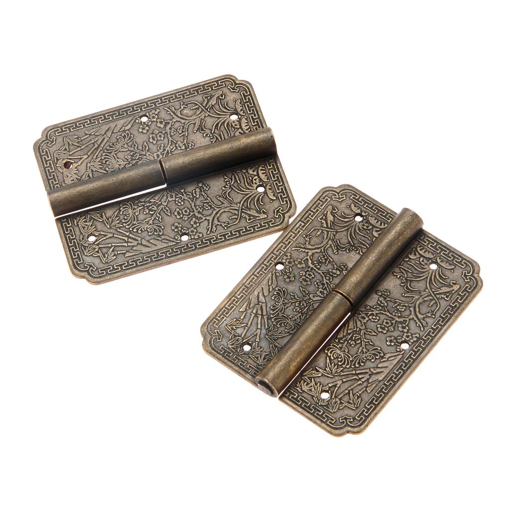 1 szt. 60*50mm Prawy/lewy Retro Mosiężne Zawiasy Meblowe Zawias Drzwi Szuflady Szafki Zawias Pudełka na Biżuterię Okucia Antyczny Brąz