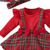 Christmas Outfits for Girls Headband Xmas Jumpsuit Party Favors Supplies