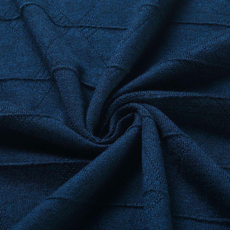 Men's Sweater Knitted Sweater Solid Color Striped Jacquard Round Neck Long Sleeved Base Top