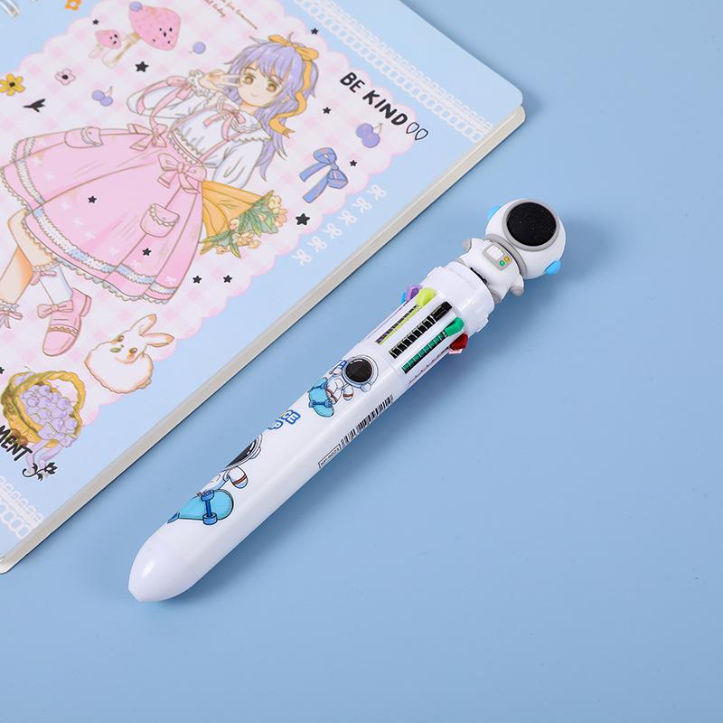 Astronaut Multi-Color 10-in-1 Ballpoint Click Pen for Students - Oil-Based, High-Quality, Versatile, and Colorful.