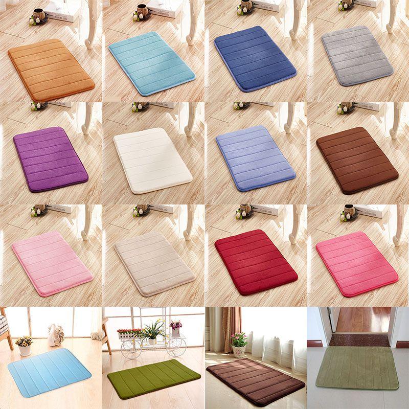 Ultra-absorbent Memory Foam Bathroom Rug In Plush Coral Velvet For Ultimate Comfort