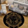 Elegant Round Botanical Multicolor Area Rug, Non-Slip Floor Mat for Bedroom