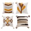 45x45cm Retro Ethnischer Stil Kissenbezug Geometrische Stickerei Leinwand Baumwolle Kissenhülle Dekoration Sofa Bett Kissenbezüge