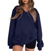 Women's Long Sleeve V-Neck Sweatshirt Color Casual Pullover Top