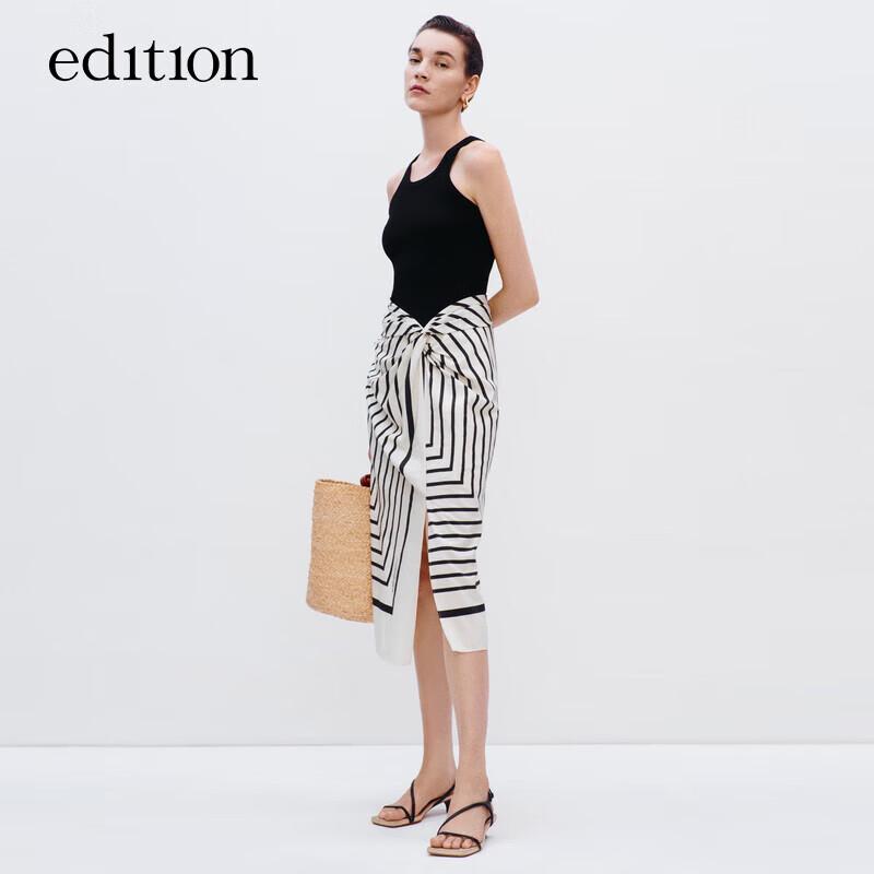 

EditionP Women s Faux Two-Piece Vest Spliced Maxi Dress M