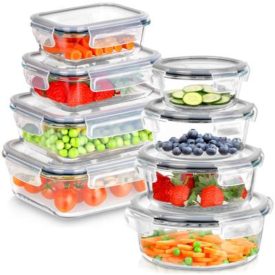 Contenitori per Alimenti in Vetro con Coperchio e Guarnizione 8 Pezzi.