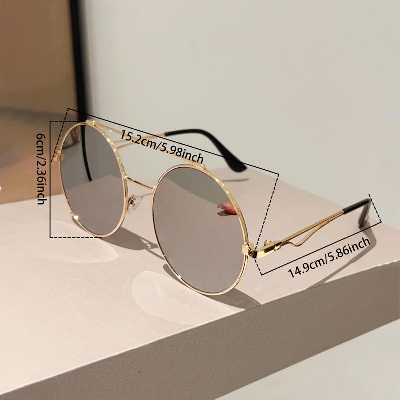 Vintage Round Sunglasses Men New in Fashion Double Bridge Mirror Shades Women Trendy Retro Brand Design Sun Glasses