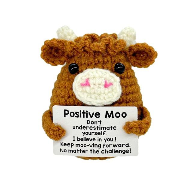 

Gifts for Him Her Boyfriend Girlfriend Handmade Positive Crochet Cute Cow Emotional Birthday Christmas Desktop Decorations