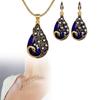 Elegant Alloy Peacock Jewelry Set Beautifully Crafted Gemstone Necklace And Earrings