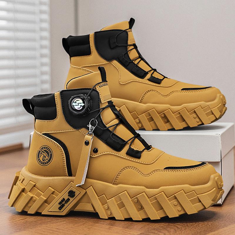 Men Combat Tactical Boots with Straps for Training Waterproof Straps Breathable Multifunctional Motorcycle Outdoor Hiking Shoes