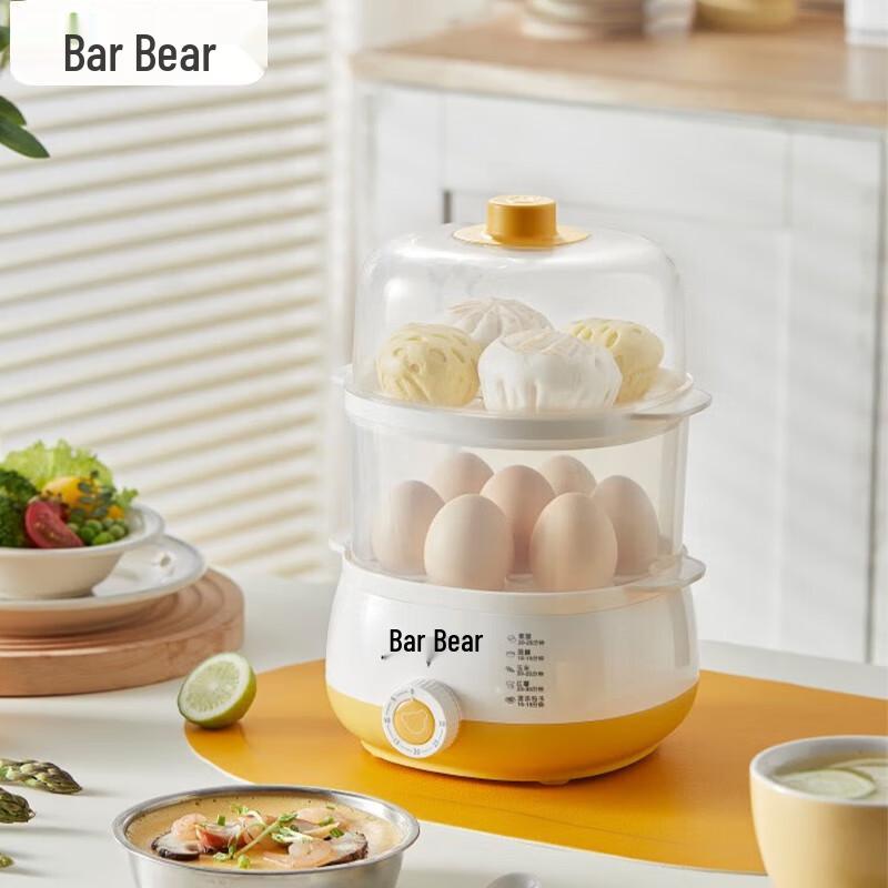 Bear Double-Layer Timed Automatic Egg Cooker Steamer ZDQ-A14R1 CN plug (adapter included)