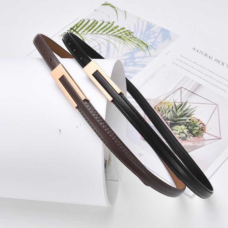 Women Korean Able Thin Waist Strap Metal Accessories Basic Belt Women Casual Porous Adjustable  Belts