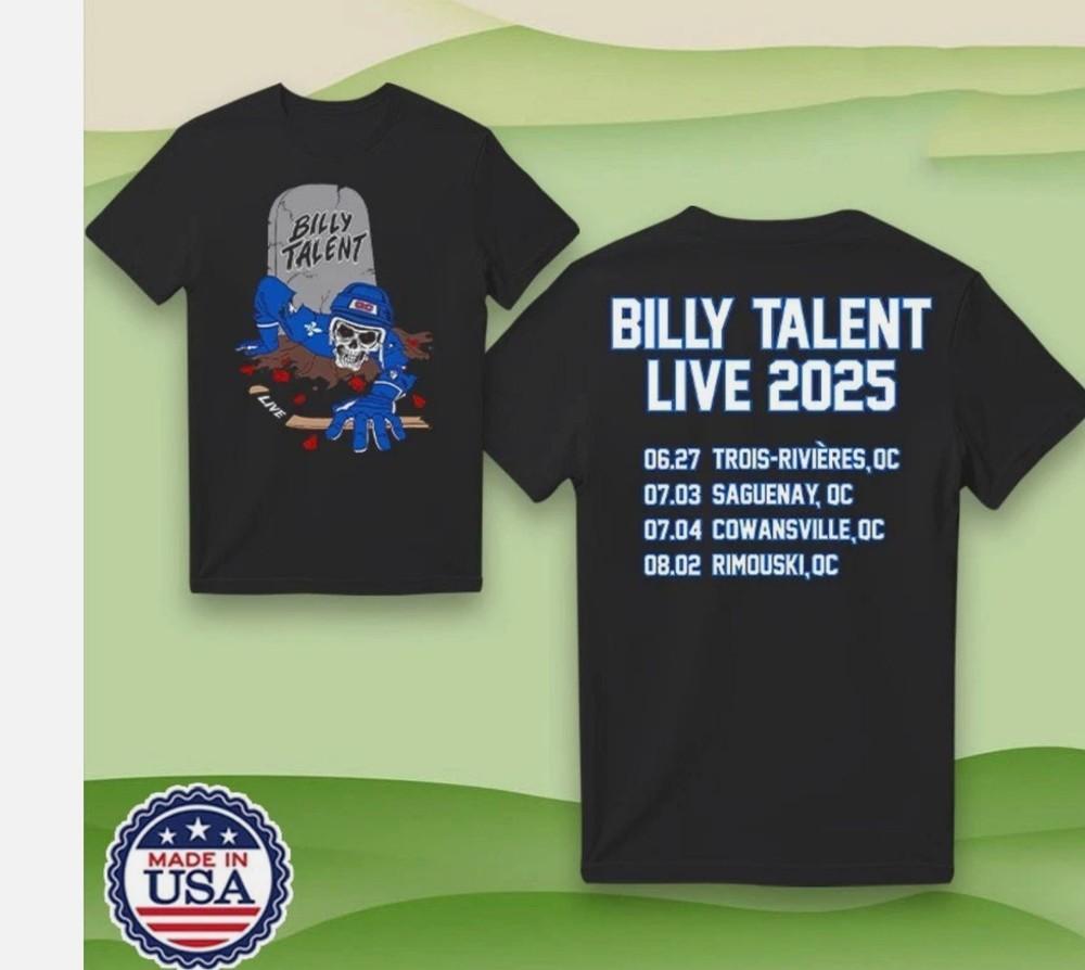 Billy Talent Live 2025 Квебек Футболка Унисекс Футболка XXL