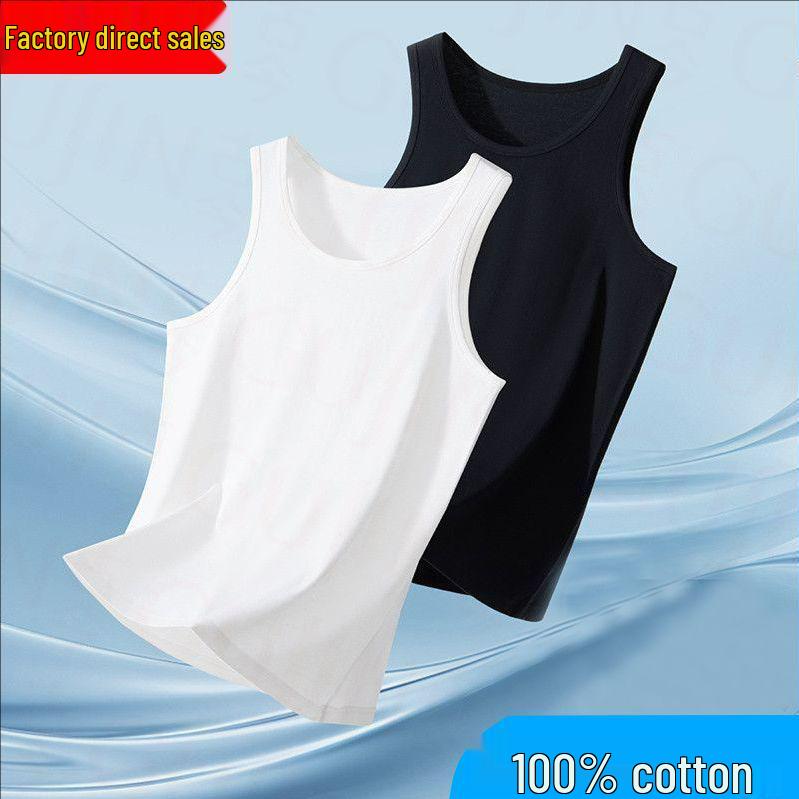 Men's Thin Pure Cotton Knitted Sleeveless Sports Tank Top
