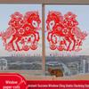 2026 Året för Hästen Röd Flockning Kinesiska Nyåret Fönsterdekal