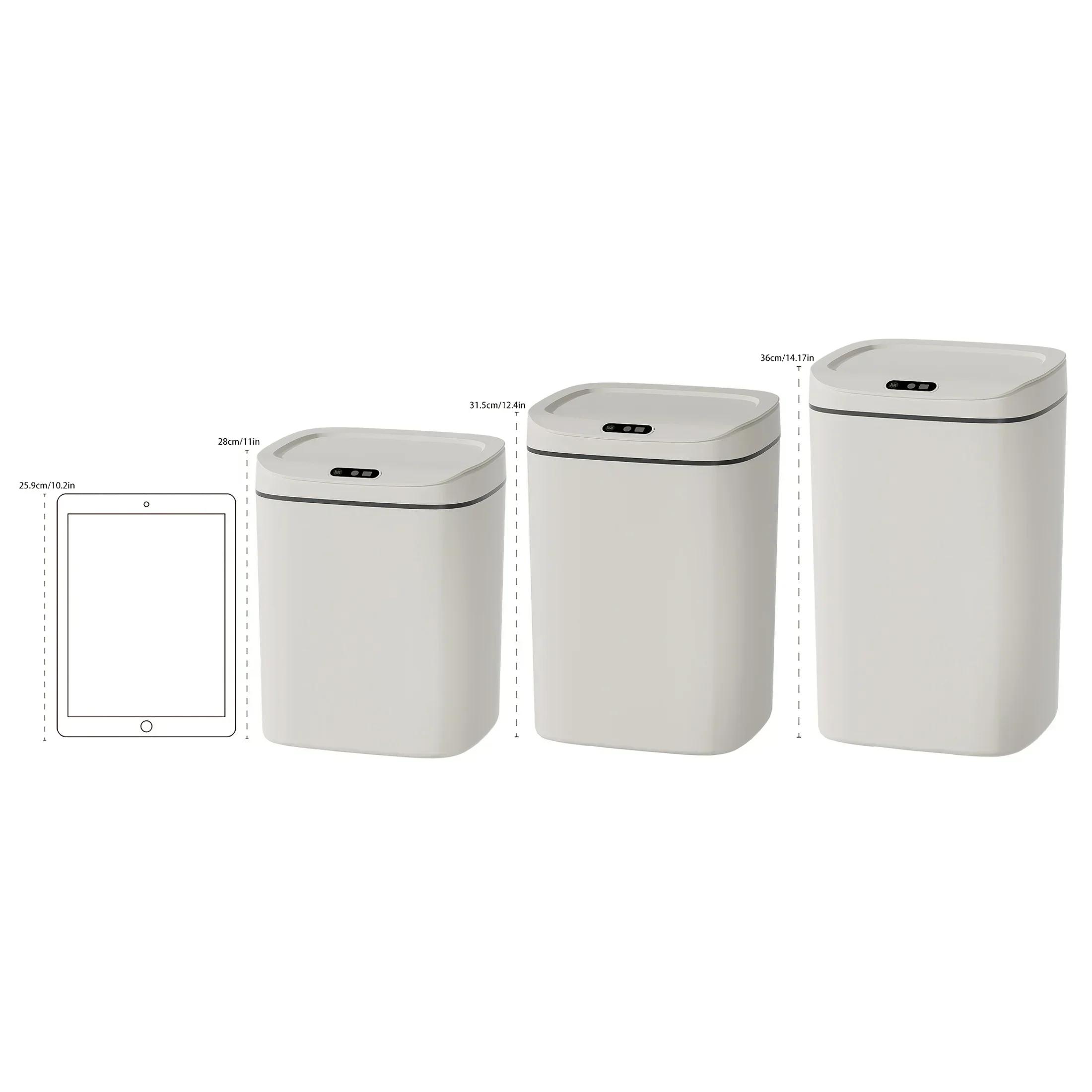 

Automatic Garbage Can, Touchless Smart Wastebasket with Deodorizer, Slim Luxury Trash Bin for Living Room Bedroom, Easy Clean 12L белый