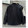 Men's Graffiti Print Patch Pocket Long Sleeve Button Down Shirt Casual Streetwear Top