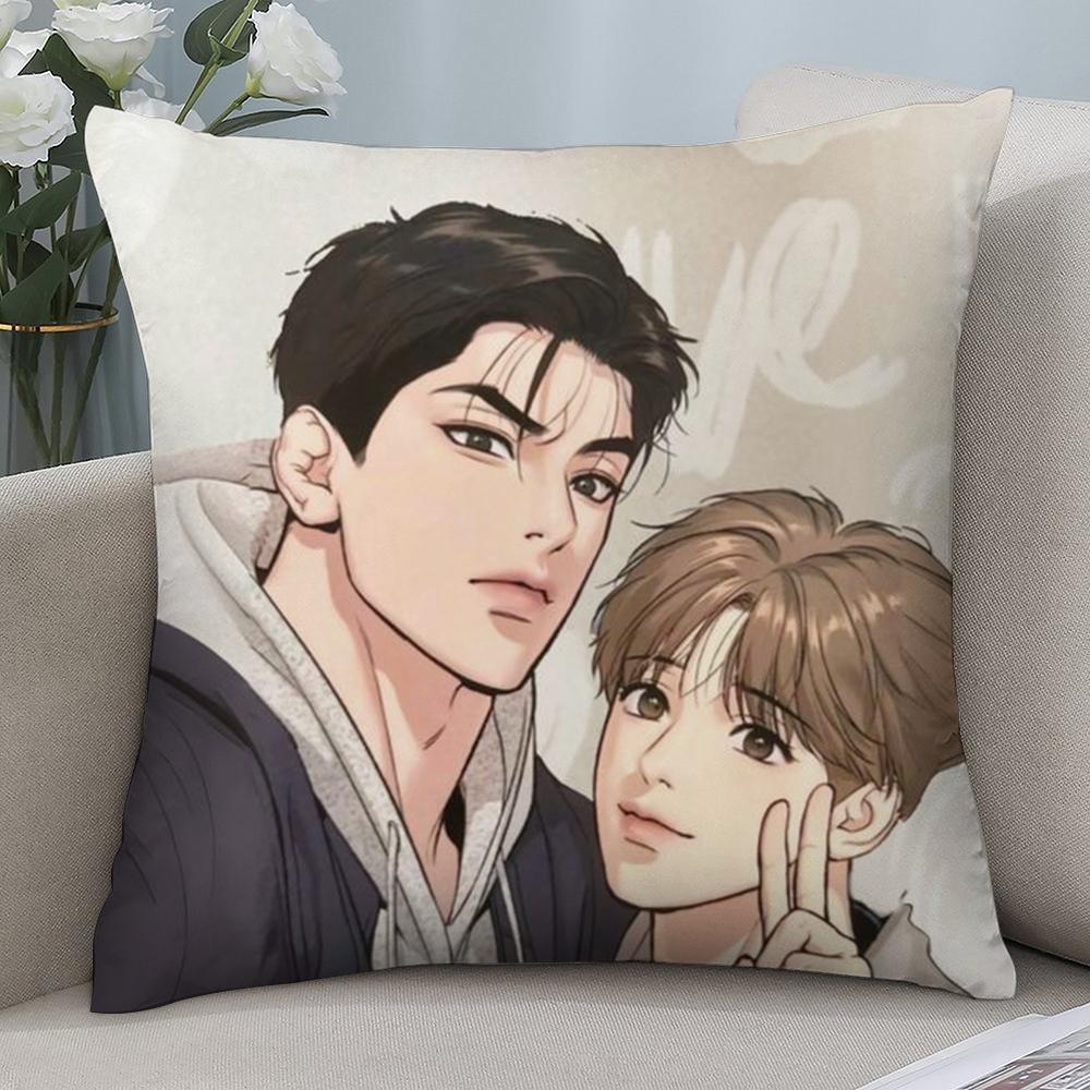 j-Jinx BL Comics Pillow Case Short Plush Sofa Decorative Gift Home Double-sided Printing Cushion