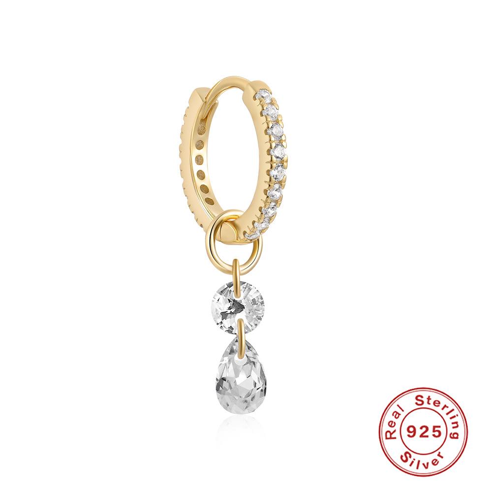 S925 Sterling Silver Ins Versatile Shell Pearl Malachite Dagger Earrings Summer Creative Non-Collision Earrings