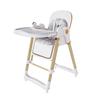Silla Alta para Bebé 2 en 1 con Función Mecedora, Arnés de Seguridad de 5 Puntos, Ruedas con Bloqueo, Bandeja Extraíble, Plegable y Ajustable en Altura, Blanco