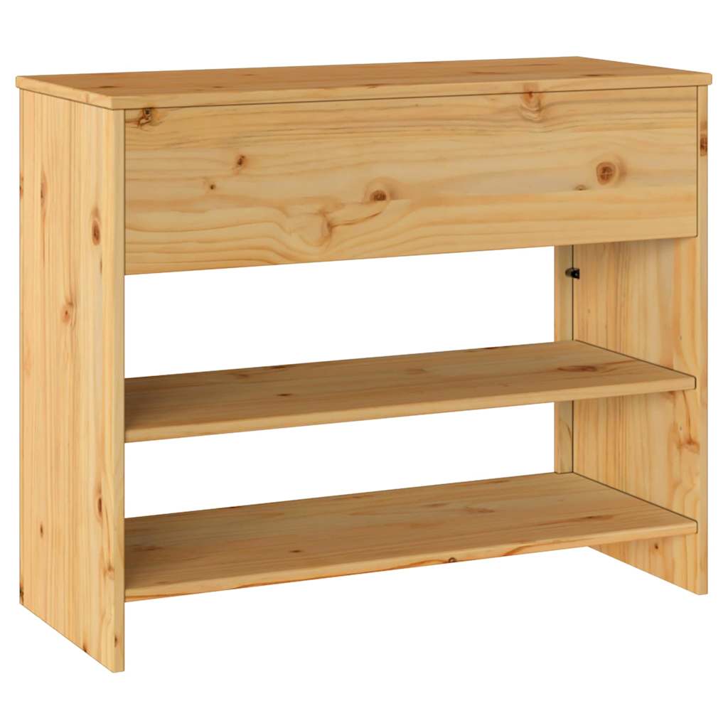 Drammen Console Table with Drawers Oak Finish 89.5 x 37 x 73 cm