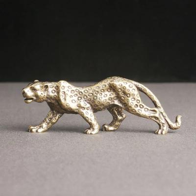 Retro Pure Brass Money Leopard Desktop Ornaments Home Decoration Lucky Animal Figurines Miniatures Fengshui Office Accessories