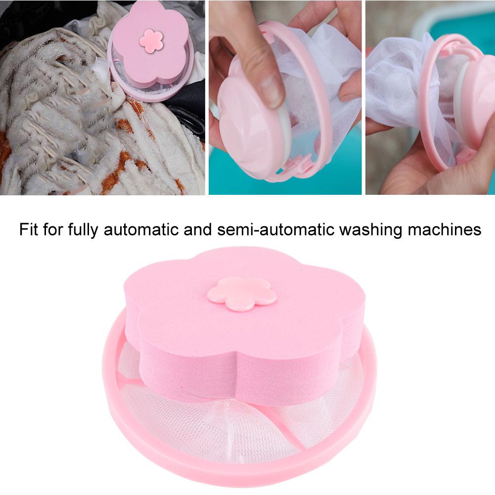 Flower Washing NaMachine Hair Removal Laundry Floating Filter Mesh Bag sy to Cln Pink