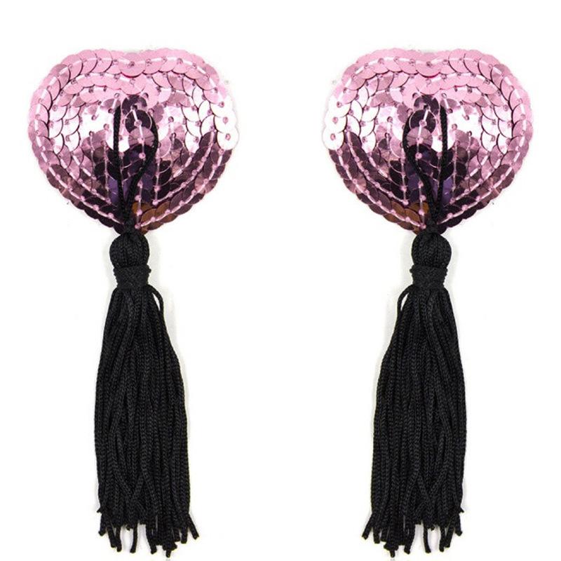 Sex Underwear Accessories Heart-shaped chest stickers Silicone bra Fringe-shaped sequins Sex cream stickers