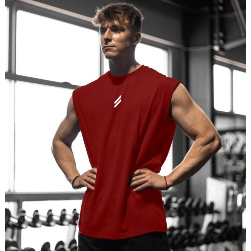 Men Loose Fit Sleeveless Workout Tank Top Crew Neck Gym Muscle Shirt