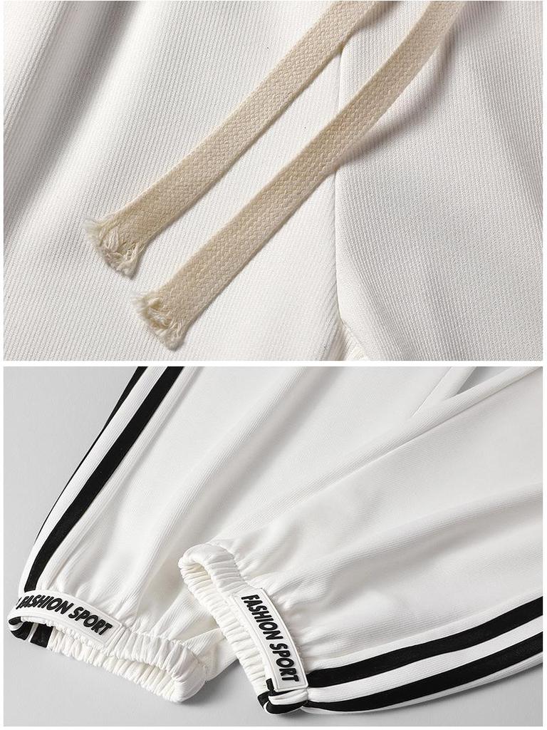 Korean Style Ribbon-Cuffed Harem Sweatpants for Teens - Spring & Autumn Casual Sportswear