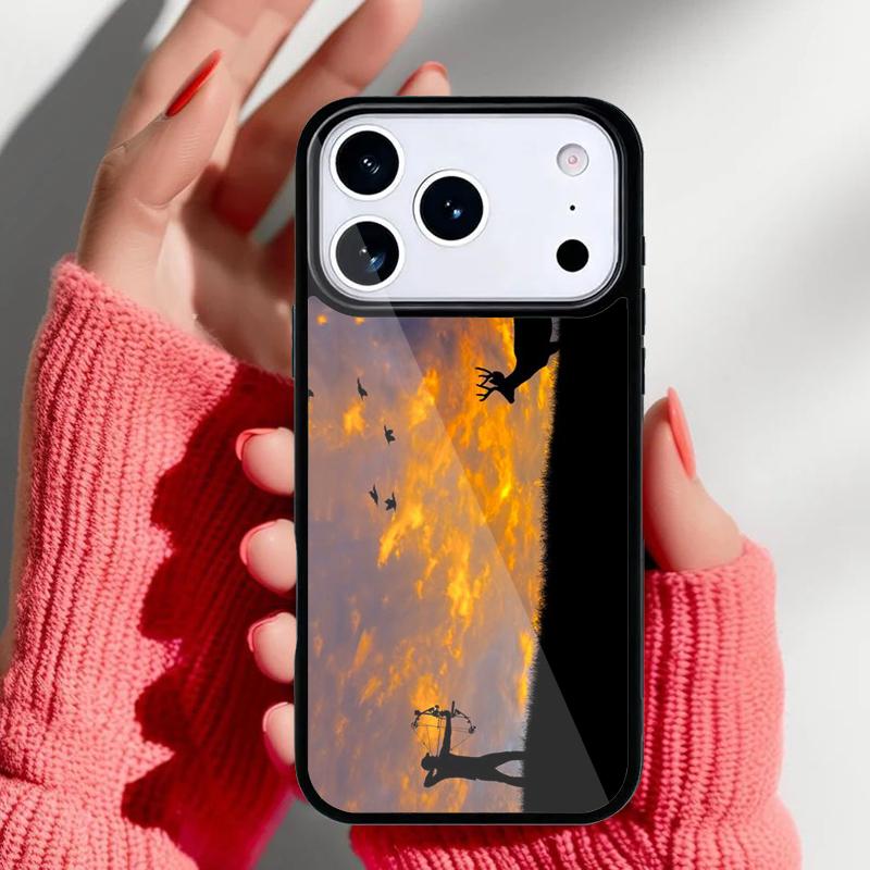 hunting Deer Sunset Phone Case for iPhone 17 16 15 14 13 Pro Max Back Cover for 12 11 Pro Coque