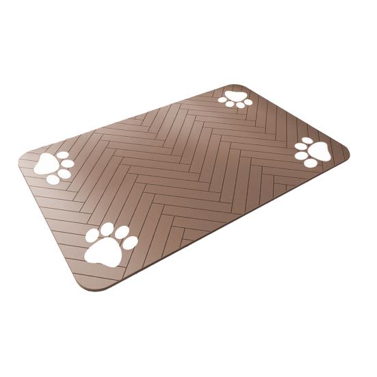 Dog Food Mat Pet Feeding Area Rug Absorbent Pet Placemat Quick Dry Water Dispenser Mat with Non-Slip Waterproof Rubber Backing for Food And Water Bowl