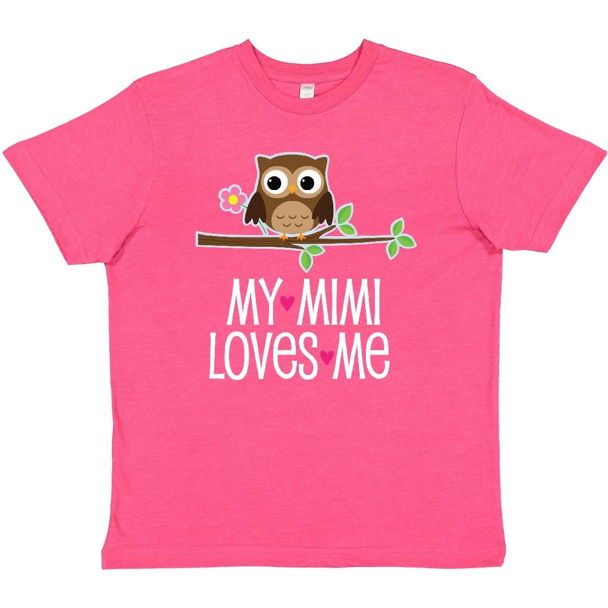 Inktastic Mimi Loves Me Girls Owl Youth T-Shirt Grandchild Granddaughter Cute 110