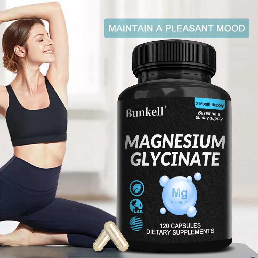 Integratore Alimentare di Glicinato di Magnesio, 120 Capsule per Flacone