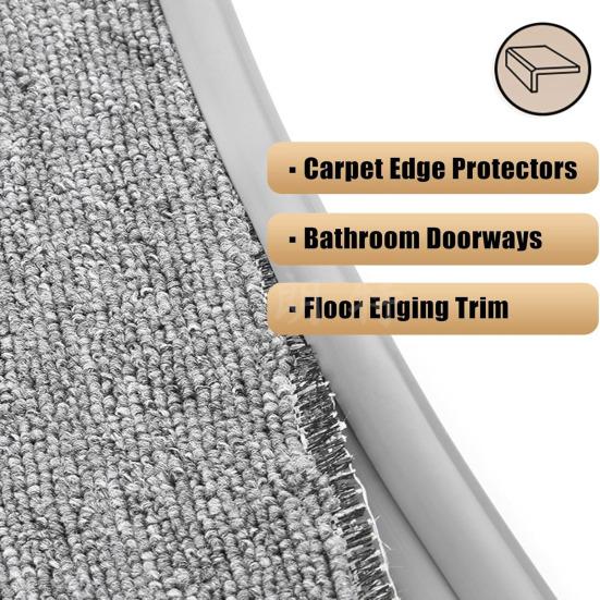 300/600CM Carpet Edge Binding Trim Self-Adhesive Waterproof Cuttable Floor Transition Strip Flexible PVC Thick Area Rug Mat Edging Bar