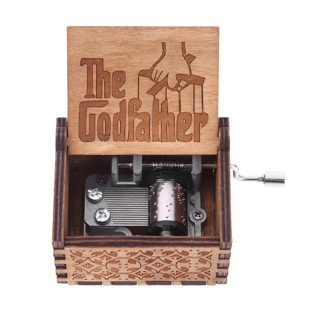 Handcrafted Retro Music Box Carved Wood Music Case Perfect For Xmas And Birthdays