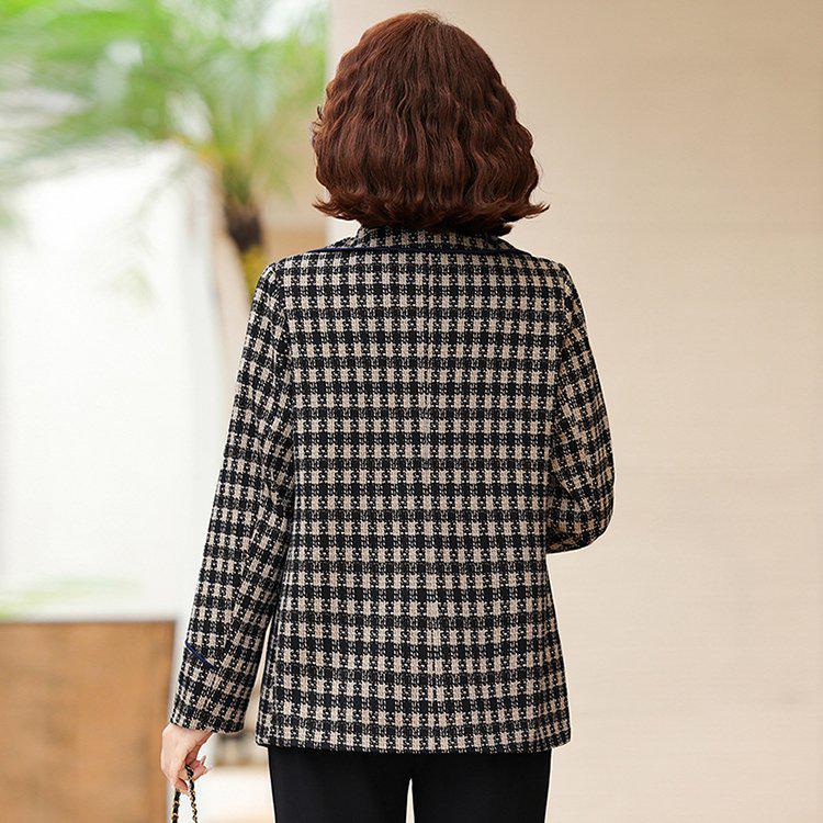 2026 Stylish Autumn Plaid Jacket for Middle-Aged and Elderly Women