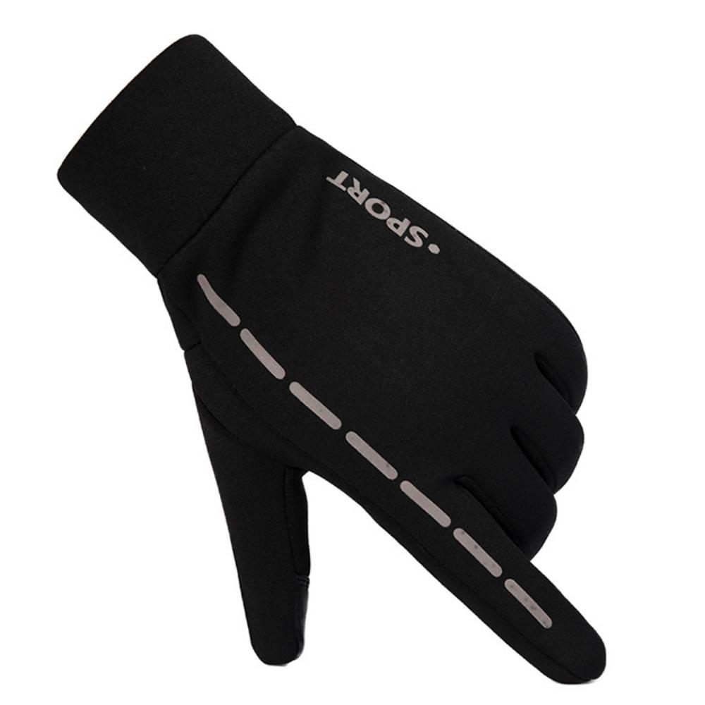 Reflective Strip Thermal Gloves Women and Men Winter Full Finger Climbing Mountain Riding Outdoor Sports Bicycle Velvet Gloves