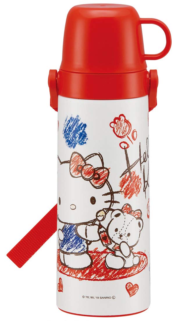 

Skater Stainless Steel Mug Bottle with Hello Kitty and Sanrio STGC6N 2-Way Cup, 600ml, Design,