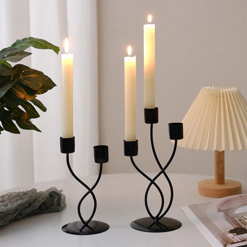 Iron Candlestick Holder Nordic Wedding Metal Candle Stand for Home Room Decor